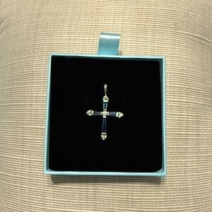 Sterling Silver and Blue Cross Pendant